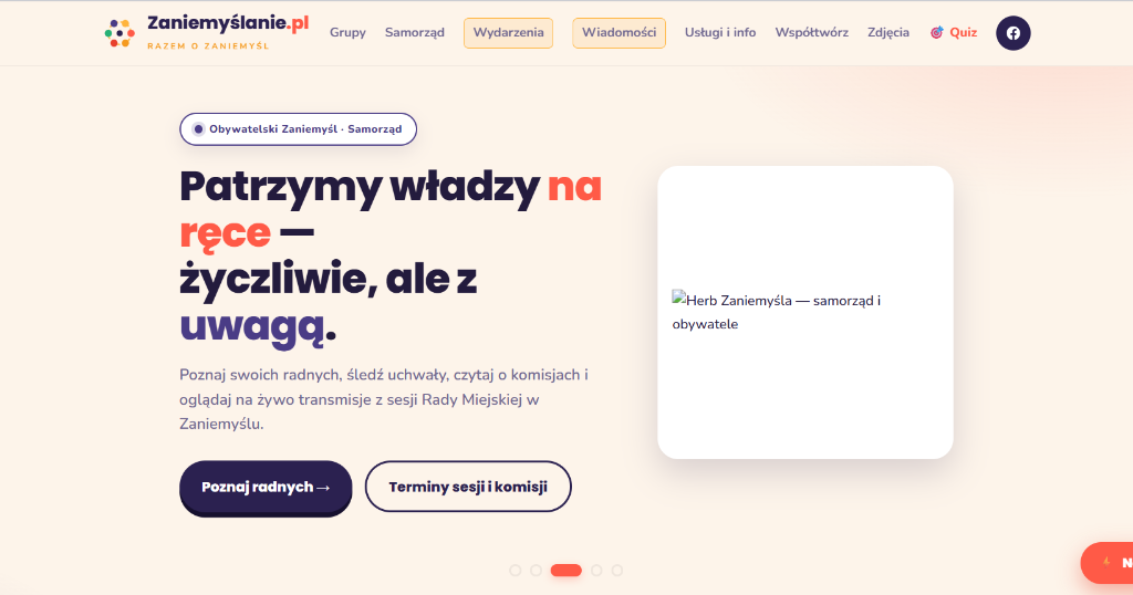 Herb Zaniemyśla — samorząd i obywatele